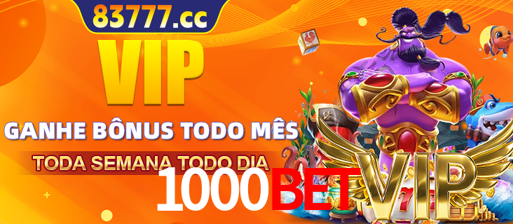 Banner promocional do 1000bet oferecendo 100% de recompensas adicionais contínuas para quem fizer o login diário (Daily sign-in), com um mascote de coelho.