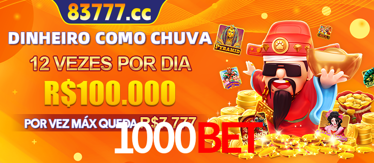 Banner do programa de recompensas Recomende para amigos do 1000bet, detalhando os bônus por convidar amigos, com prêmios que chegam a R$288.888.