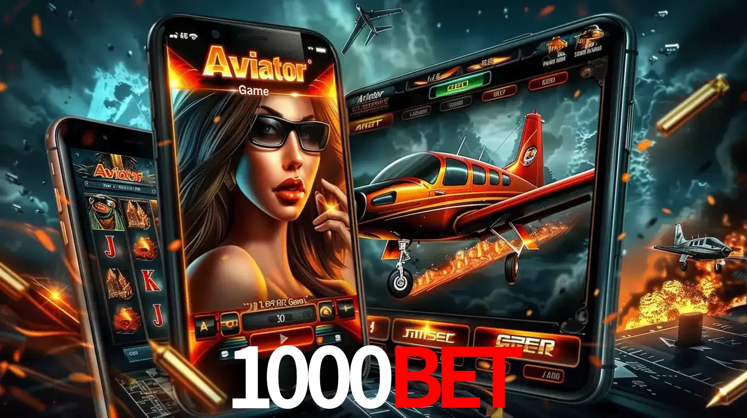O popular jogo de apostas Aviator exibido em vários celulares e tablets, mostrando a interface emocionante e a ação de voo disponíveis para jogar agora no 1000bet.